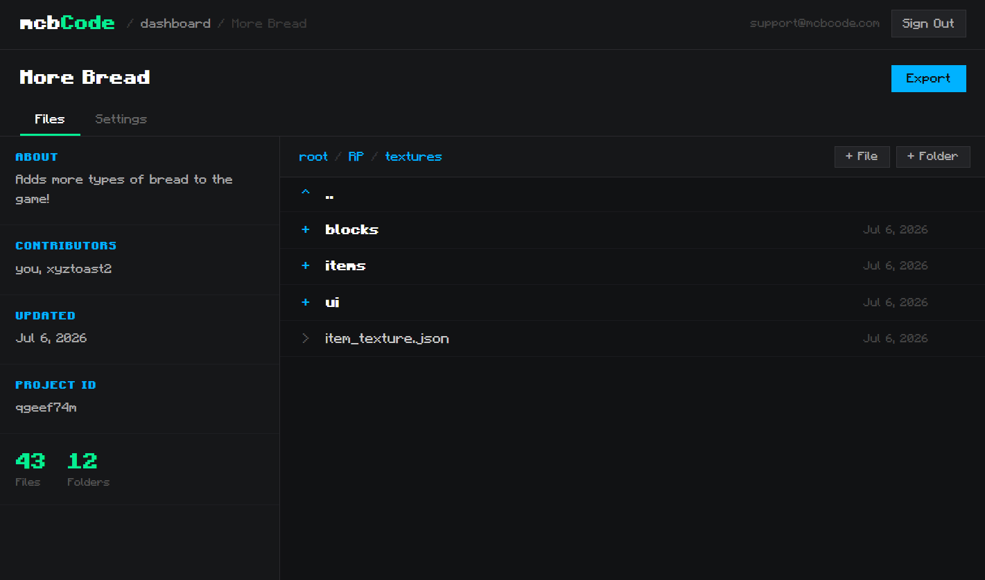 mcbCode Editor Preview